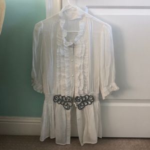 WHITE BUTTON UP BLOUSE